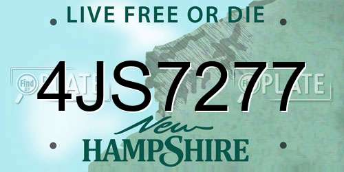 4JS7277 New Hampshire License Plate