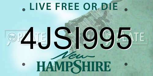 4JSI995 New Hampshire License Plate