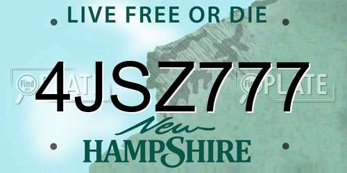4JSZ777 New Hampshire License Plate