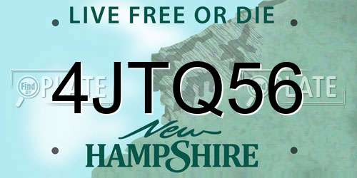 4JTQ56 New Hampshire License Plate