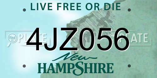 4JZ056 New Hampshire License Plate