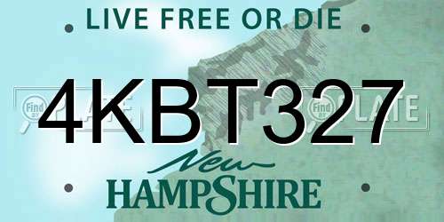 4KBT327 New Hampshire License Plate