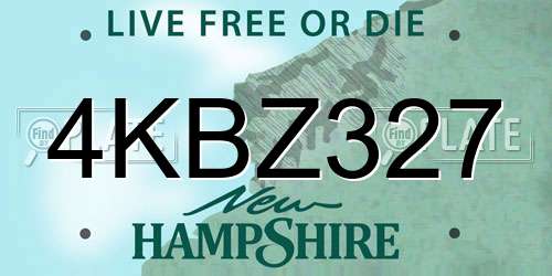 4KBZ327 New Hampshire License Plate