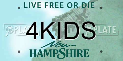 4KIDS New Hampshire License Plate