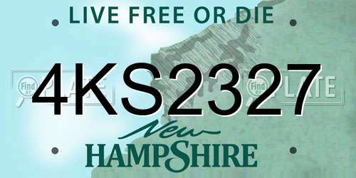 4KS2327 New Hampshire License Plate