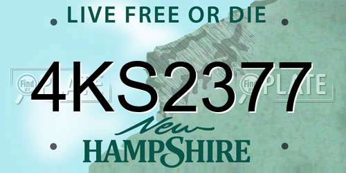 4KS2377 New Hampshire License Plate
