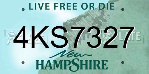 4KS7327 New Hampshire License Plate