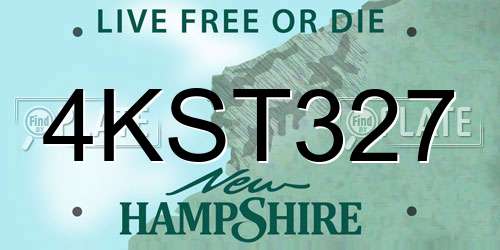 4KST327 New Hampshire License Plate