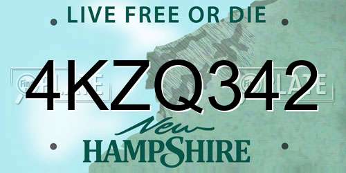 4KZQ342 New Hampshire License Plate