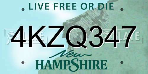 4KZQ347 New Hampshire License Plate