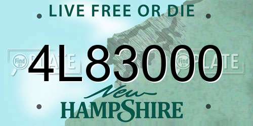 4L83000 New Hampshire License Plate
