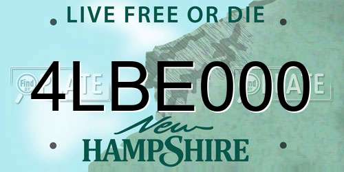 4LBE000 New Hampshire License Plate