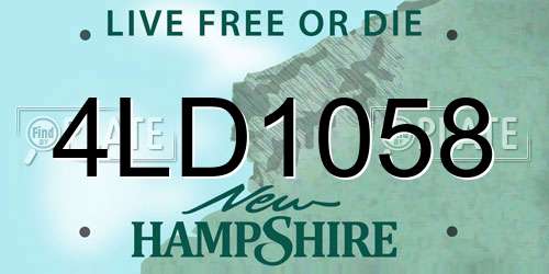 4LD1058 New Hampshire License Plate