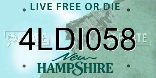 4LDI058 New Hampshire License Plate