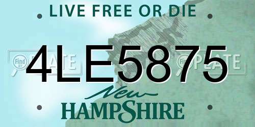 4LE5875 New Hampshire License Plate