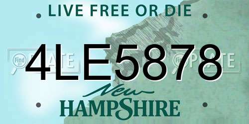 4LE5878 New Hampshire License Plate