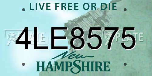 4LE8575 New Hampshire License Plate