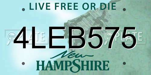 4LEB575 New Hampshire License Plate