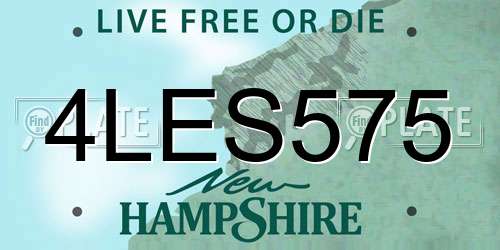 4LES575 New Hampshire License Plate