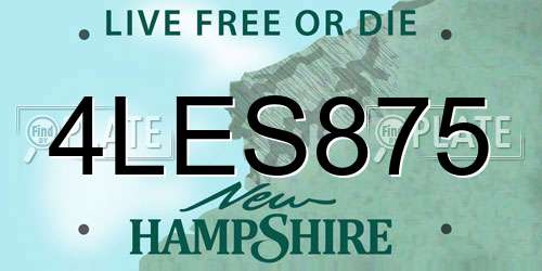 4LES875 New Hampshire License Plate
