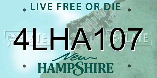 4LHA107 New Hampshire License Plate