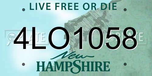 4LO1058 New Hampshire License Plate
