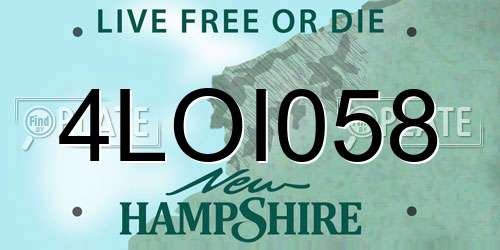 4LOI058 New Hampshire License Plate