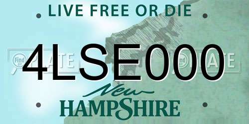 4LSE000 New Hampshire License Plate