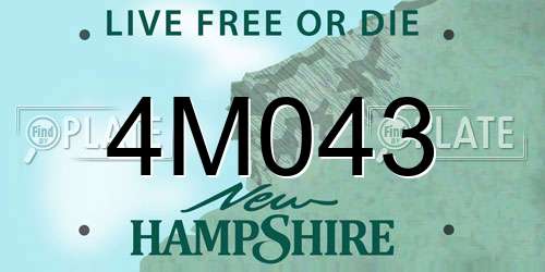 4M043 New Hampshire License Plate