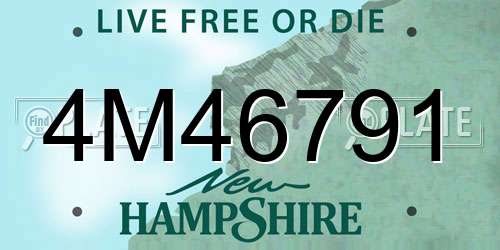 4M46791 New Hampshire License Plate