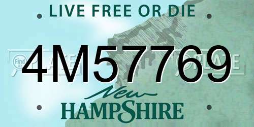 4M57769 New Hampshire License Plate