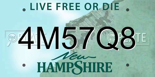 4M57Q8 New Hampshire License Plate
