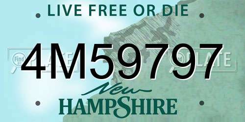 4M59797 New Hampshire License Plate