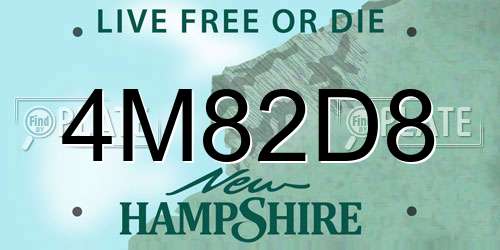 4M82D8 New Hampshire License Plate