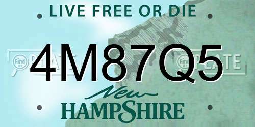 4M87Q5 New Hampshire License Plate