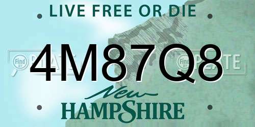 4M87Q8 New Hampshire License Plate