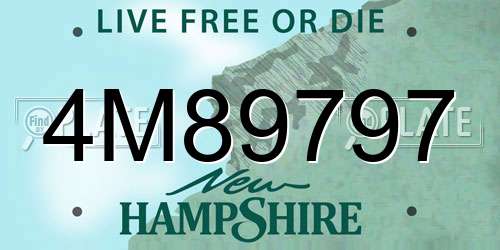 4M89797 New Hampshire License Plate