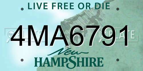 4MA6791 New Hampshire License Plate