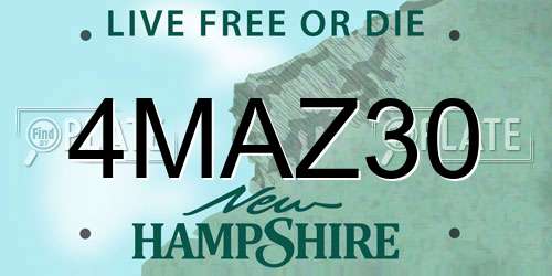 4MAZ30 New Hampshire License Plate