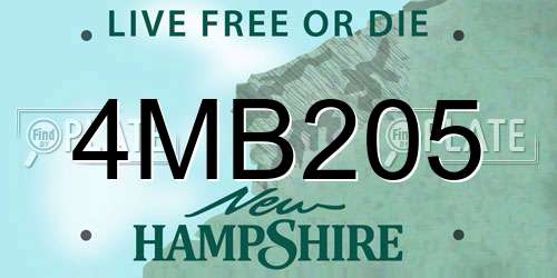 4MB205 New Hampshire License Plate