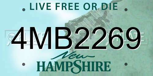 4MB2269 New Hampshire License Plate