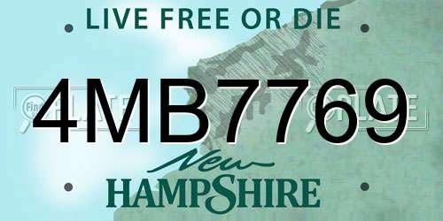 4MB7769 New Hampshire License Plate