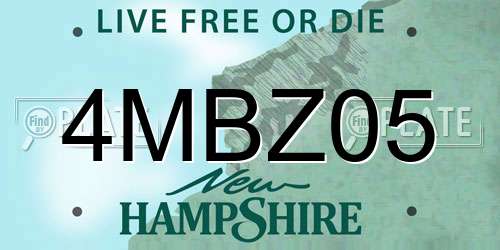 4MBZ05 New Hampshire License Plate