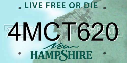 4MCT620 New Hampshire License Plate