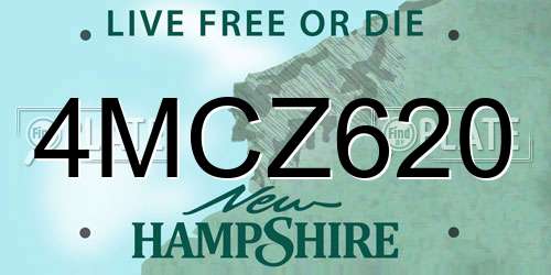 4MCZ620 New Hampshire License Plate