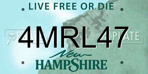 4MRL47 New Hampshire License Plate