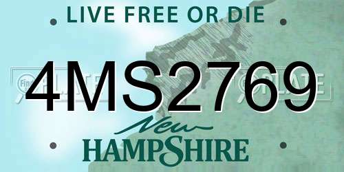 4MS2769 New Hampshire License Plate