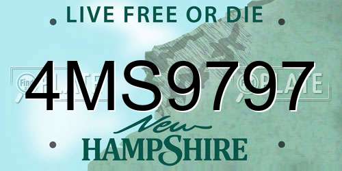 4MS9797 New Hampshire License Plate