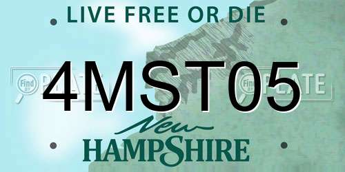 4MST05 New Hampshire License Plate