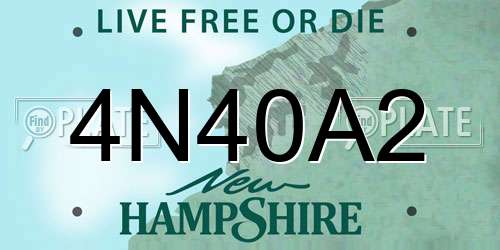 4N40A2 New Hampshire License Plate